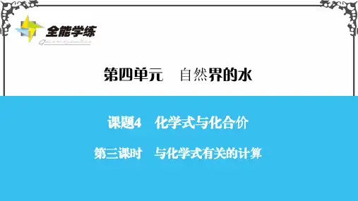 人教版九年级化学第三课时 与化学式有关的计算课件