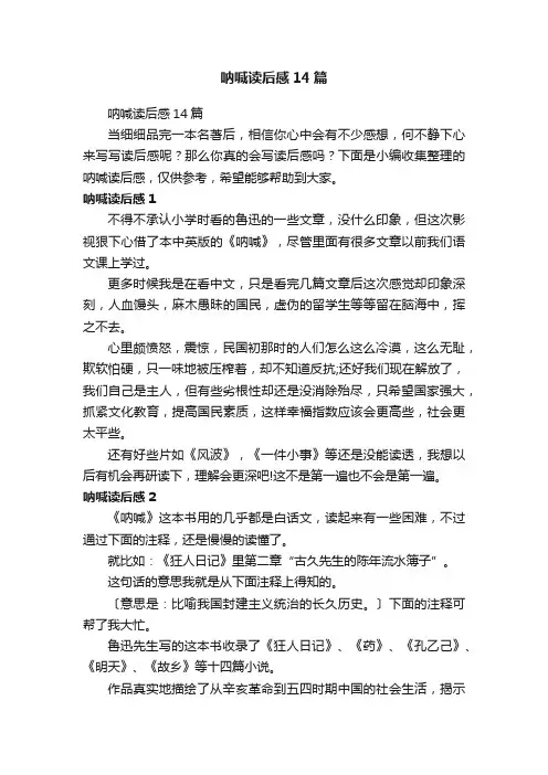 呐喊读后感14篇