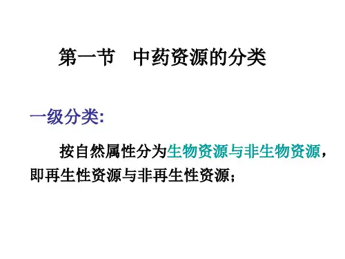 中药资源的分类与调查