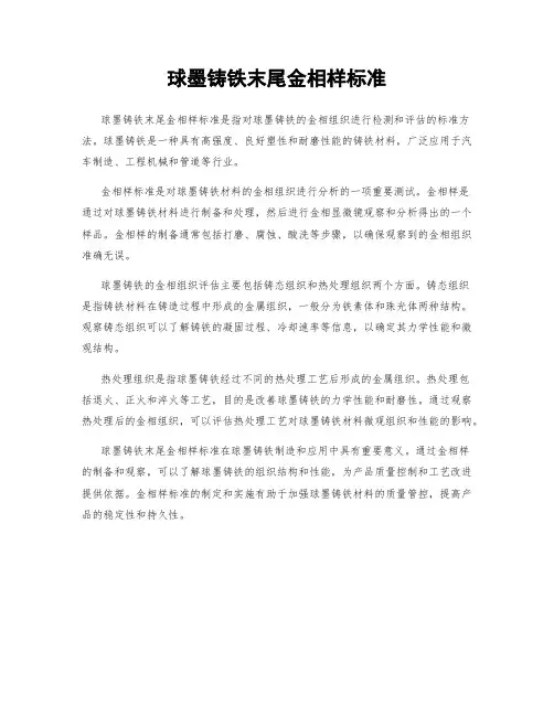 球墨铸铁末尾金相样标准