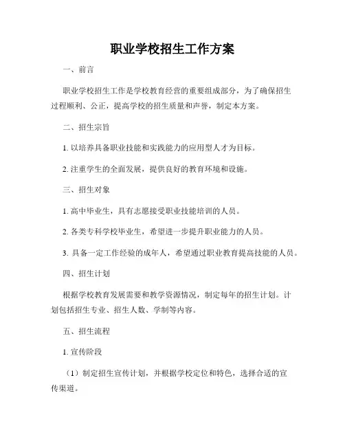 职业学校招生工作方案