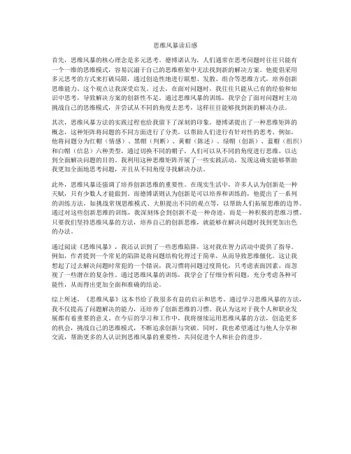 思维风暴读后感