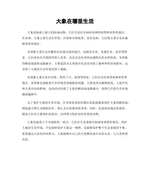 大象在哪里生活