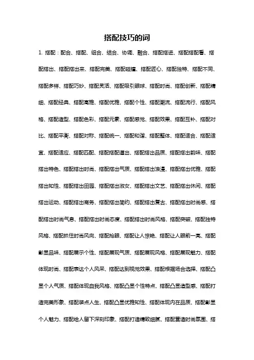 搭配技巧的词