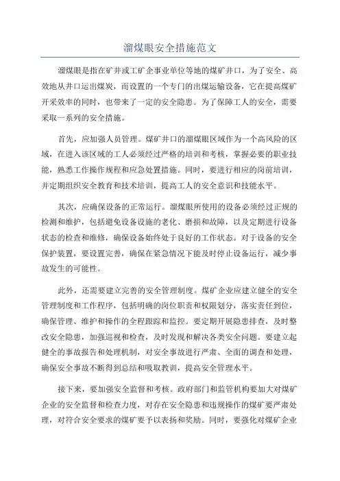 溜煤眼安全措施范文