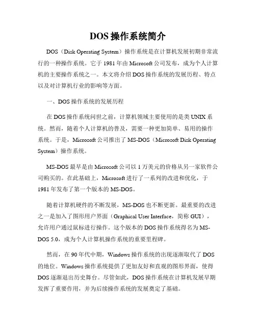 DOS操作系统简介