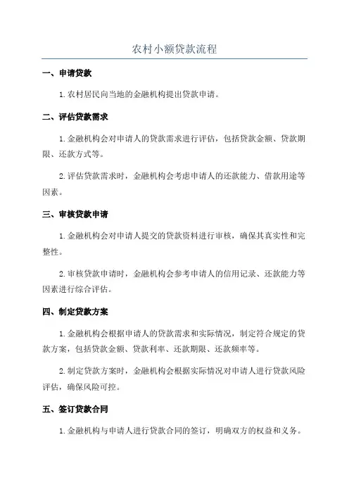 农村小额贷款流程