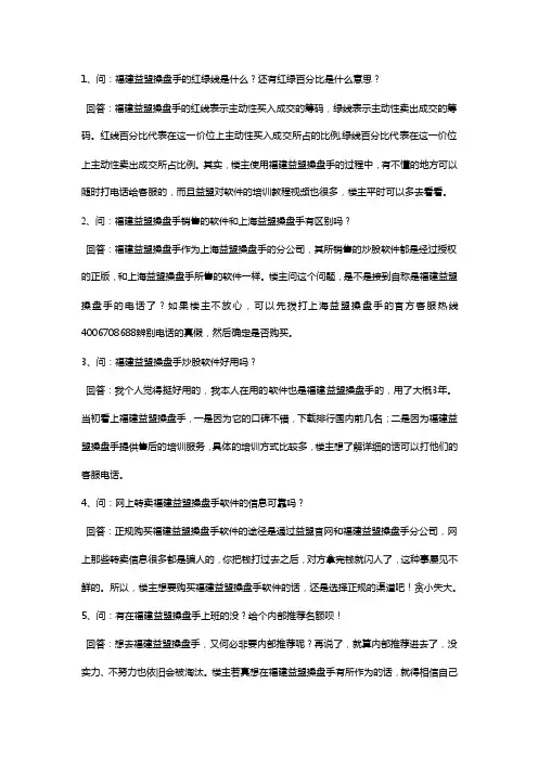搜集的有关福建益盟操盘手的问答。