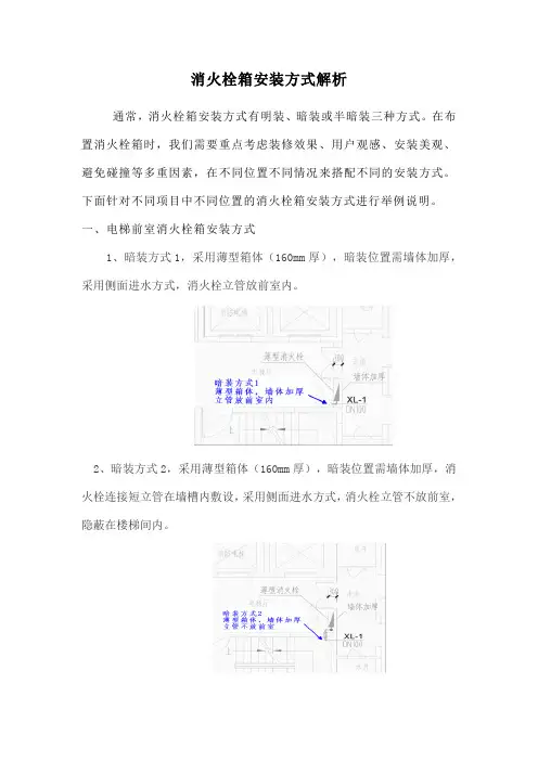 消火栓箱安装方式解析