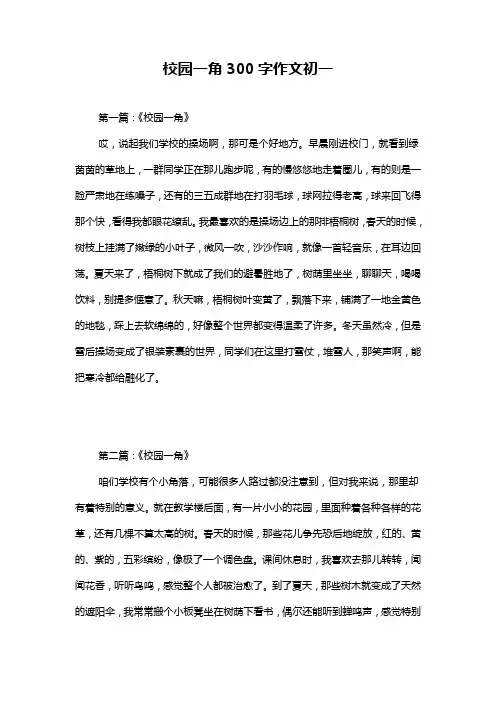 校园一角300字作文初一