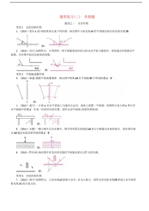 (河北专版)2018年秋中考物理总复习题型复习(二)作图题含答案