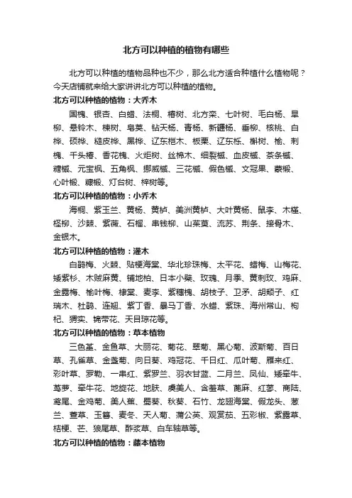 北方可以种植的植物有哪些