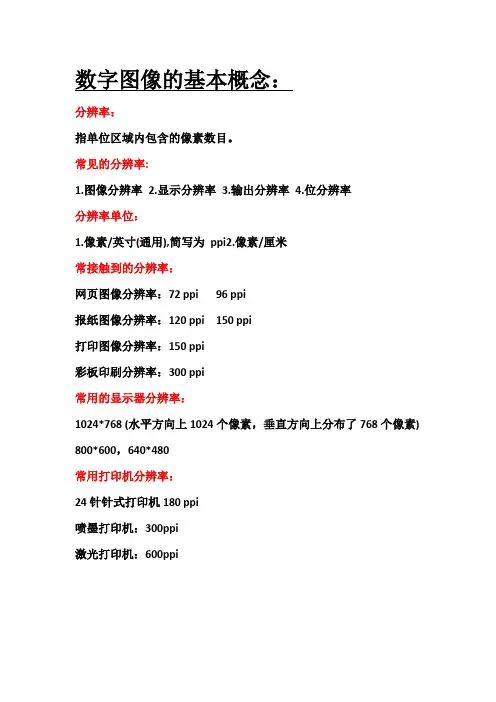 数字图像的基本概念