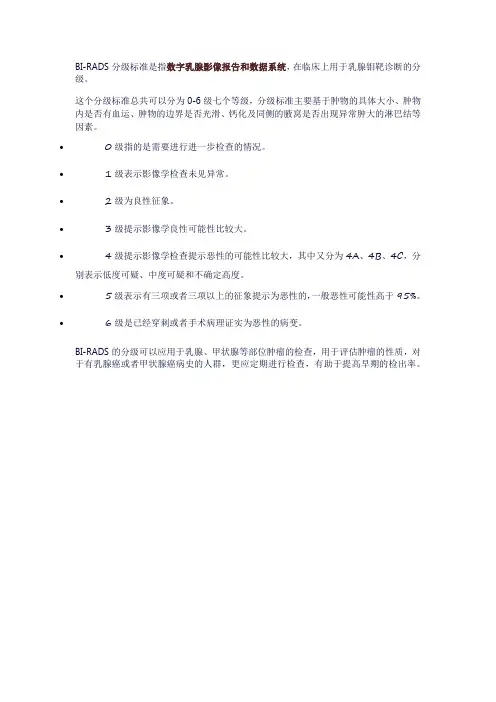 birsds分级标准
