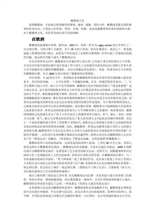 橄榄球文化