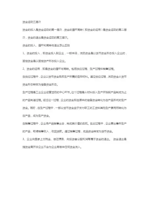 资金运动三层次