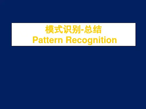 模式识别 总结