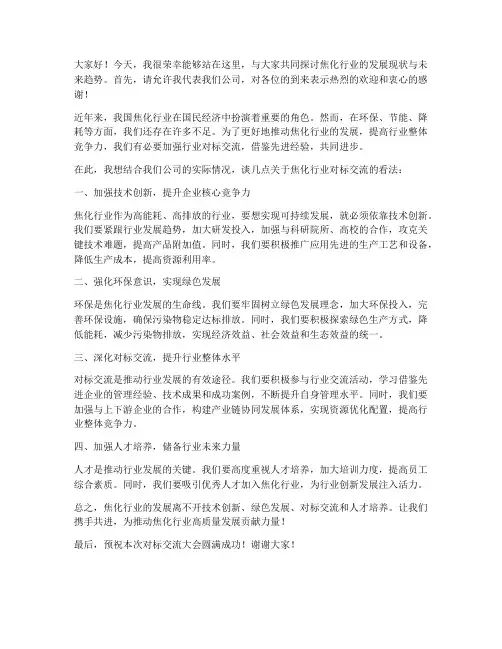 焦化行业对标交流发言稿