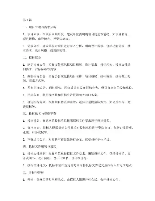 建筑设计招标流程步骤(3篇)