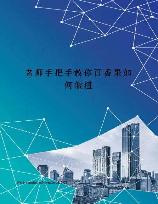 老师手把手教你百香果如何假植