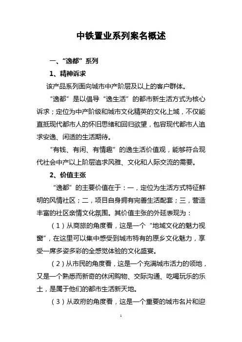中铁置业系列案名概述