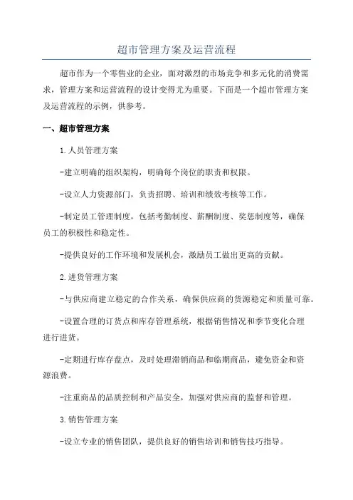超市管理方案及运营流程