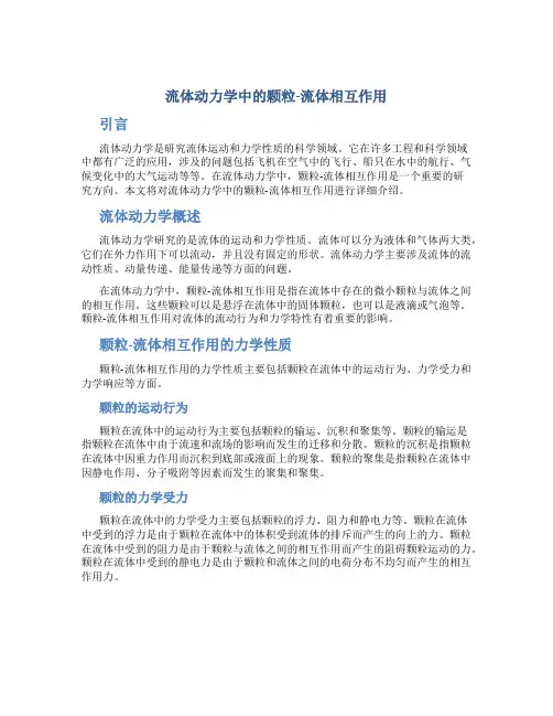 流体动力学中的颗粒-流体相互作用