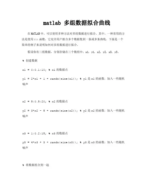 matlab 多组数据拟合曲线
