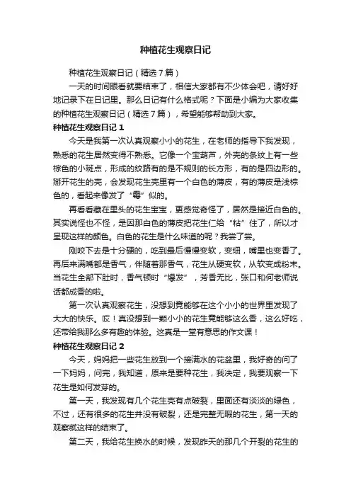 种植花生观察日记（精选7篇）