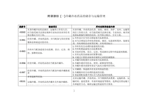 《药品经营质量管理规范现场检查指导原则》(药品批发企业版附录一冷藏冷冻药品的储存与运输管理)