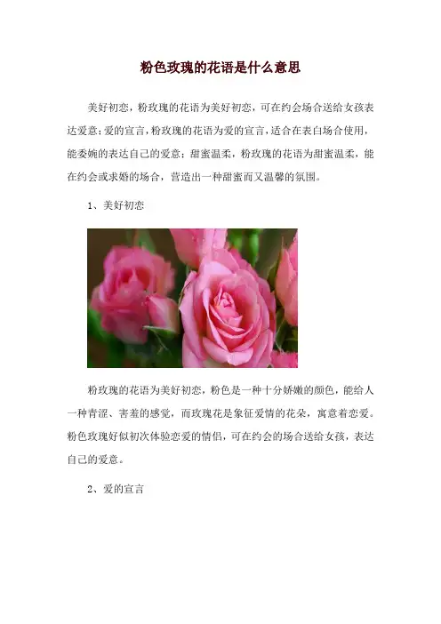 粉色玫瑰的花语是什么意思