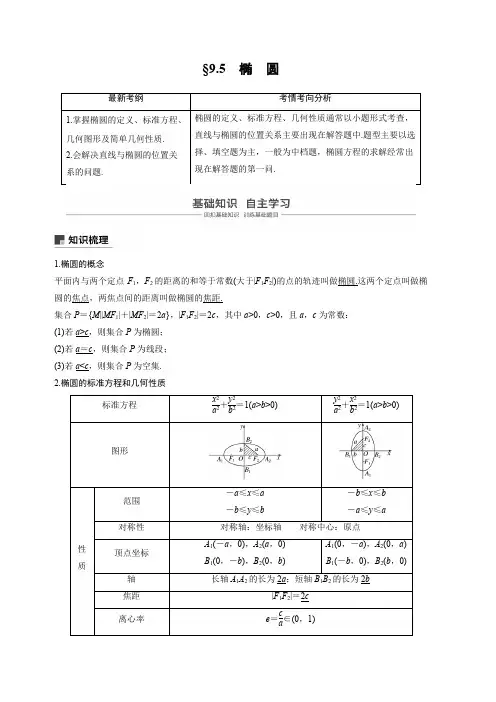 2020版高考数学新增分大一轮浙江专用版讲义：第九章 平面解析几何9.5 第1课时 含解析