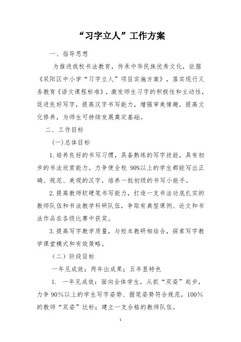 习字立人