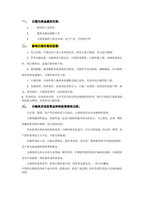 投资白银基础知识_64823