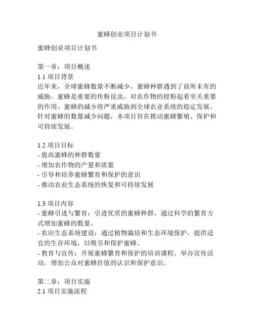 蜜蜂创业项目计划书