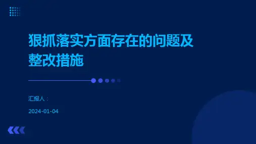 狠抓落实方面存在的问题及整改措施