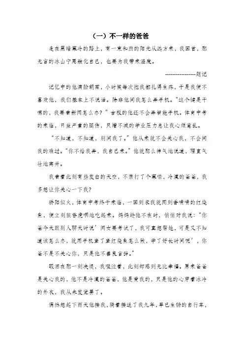 2015中考网上模拟语文高分作文辑选