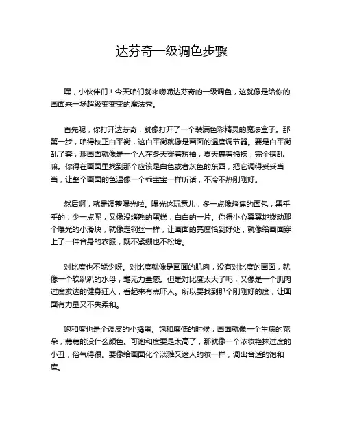 达芬奇一级调色步骤