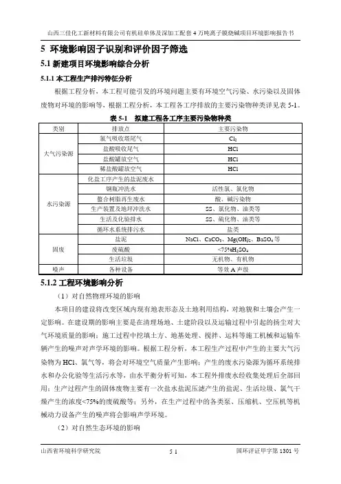 05环境影响因子识别和评价因子筛选