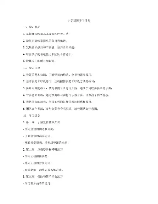 小学竖笛学习计划