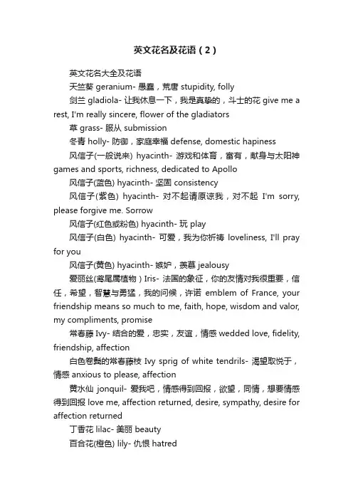 英文花名及花语（2）