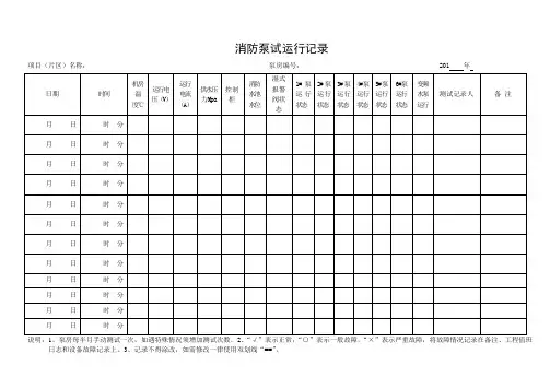 消防泵试运行记录