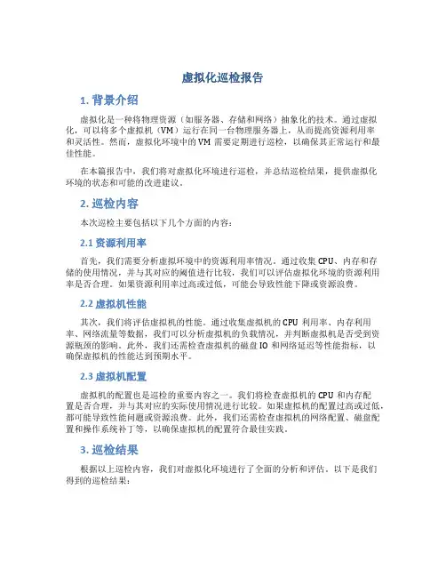 虚拟化巡检报告