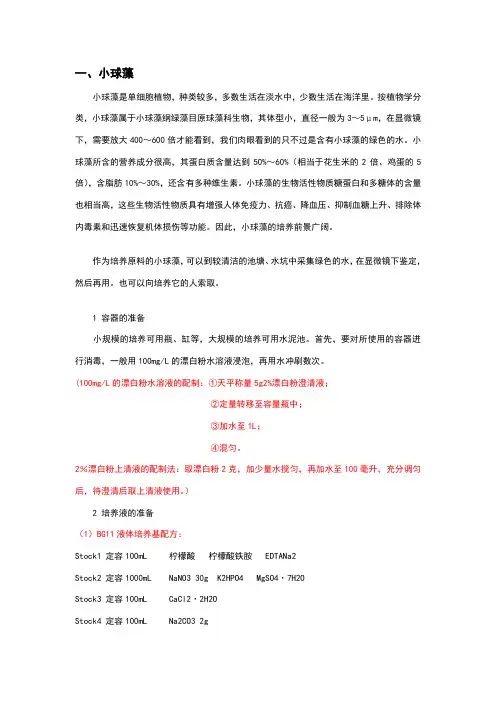 小球藻的培养