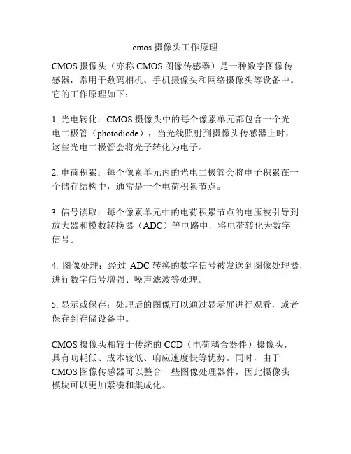 cmos摄像头工作原理