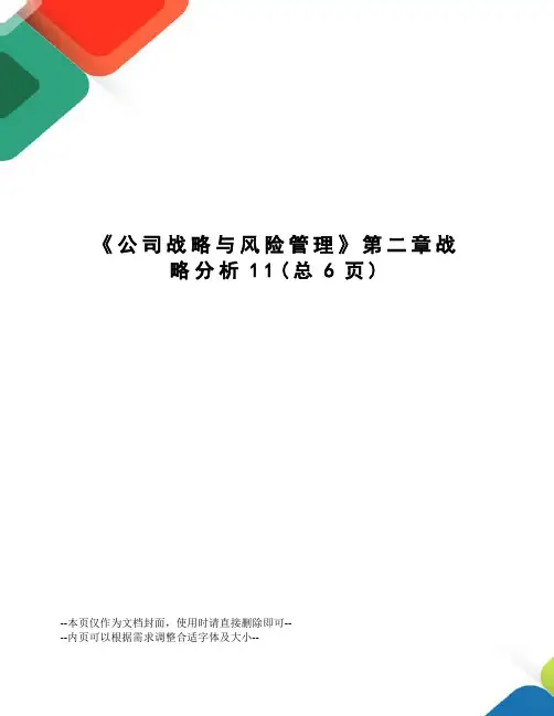 公司战略与风险管理第二章战略分析