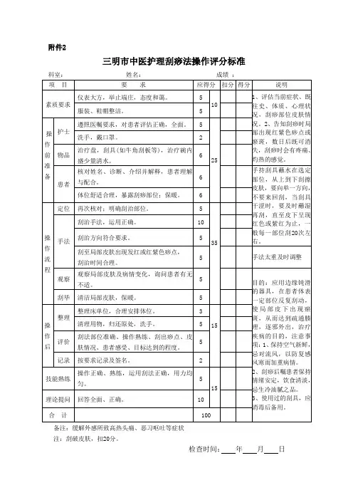 中医护理操作八项新标准