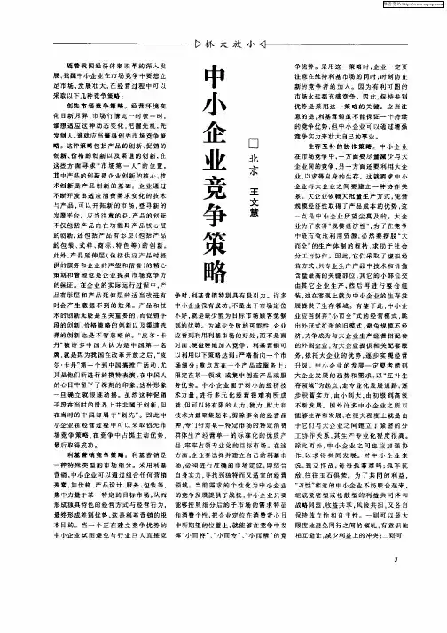 中小企业竞争策略