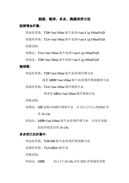 各种菌培养方法