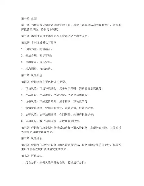 营销公司风险管理制度范本